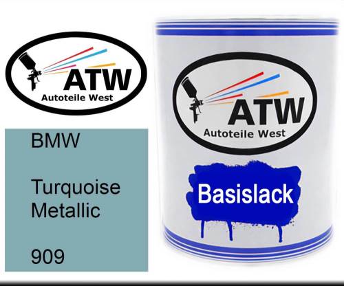 BMW, Turquoise Metallic, 909: 1L Lackdose, von ATW Autoteile West.